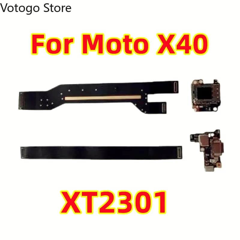 Per Motorola Moto X40, XT2301: Porta di ricarica USB, Lettore scheda SIM, Scheda microfono, Schermo LCD, Scheda madre, Cavo flessibile di alimentazione e volume