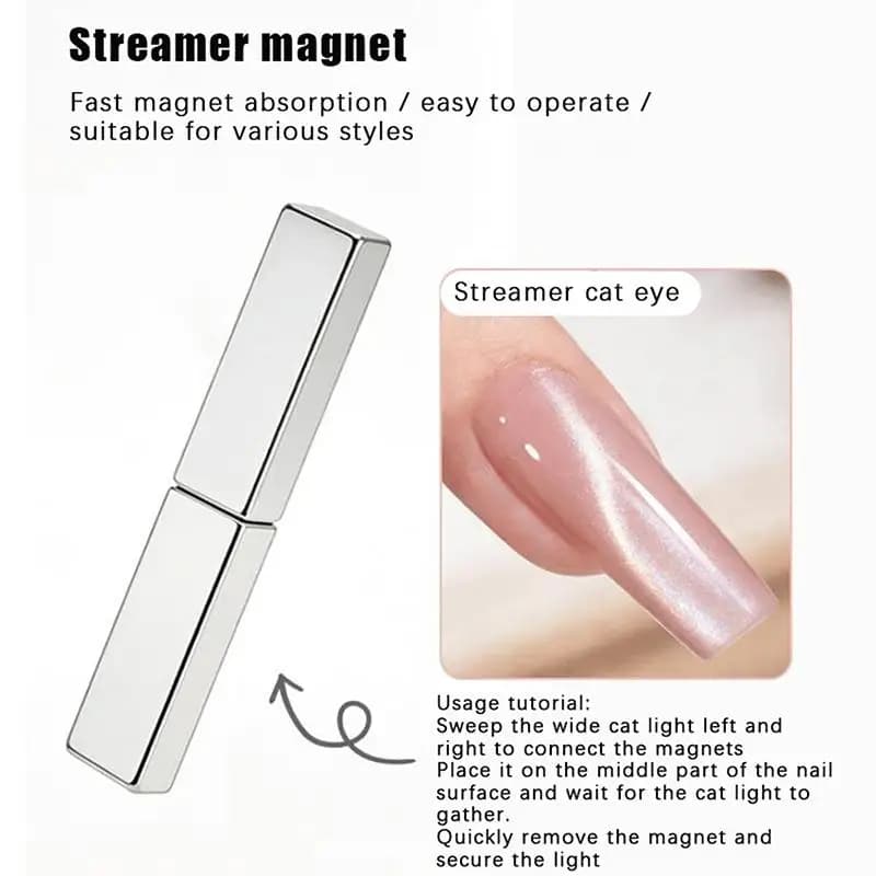 Magnete a striscia super forte e spesso per effetto occhio di gatto, per smalto gel, effetto linea 3D, magnete multifunzione per french manicure, strumento a penna.