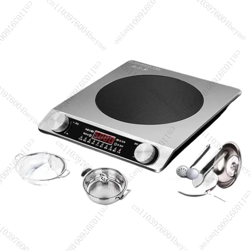 5000 W induction hob for steam and cooking with integrated flat pan for frying