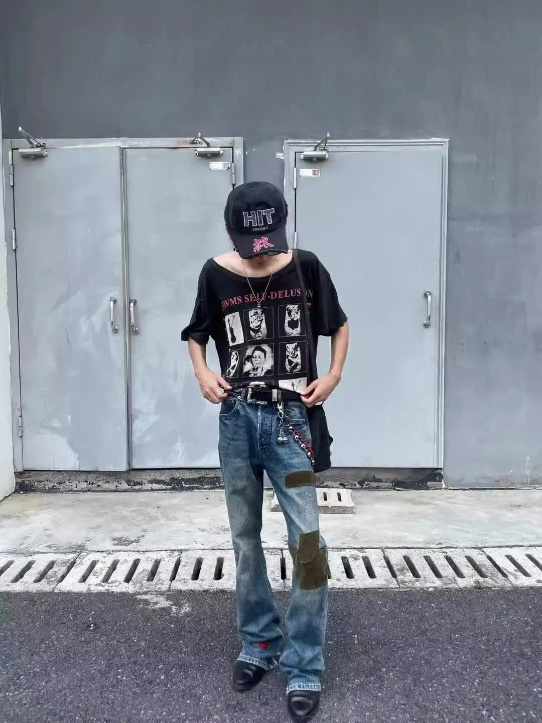 Depressed Rich Second Generation ERD24FW Men's Distressed Velvet Paint Splatter Embroidered Flared Jeans Spring Season