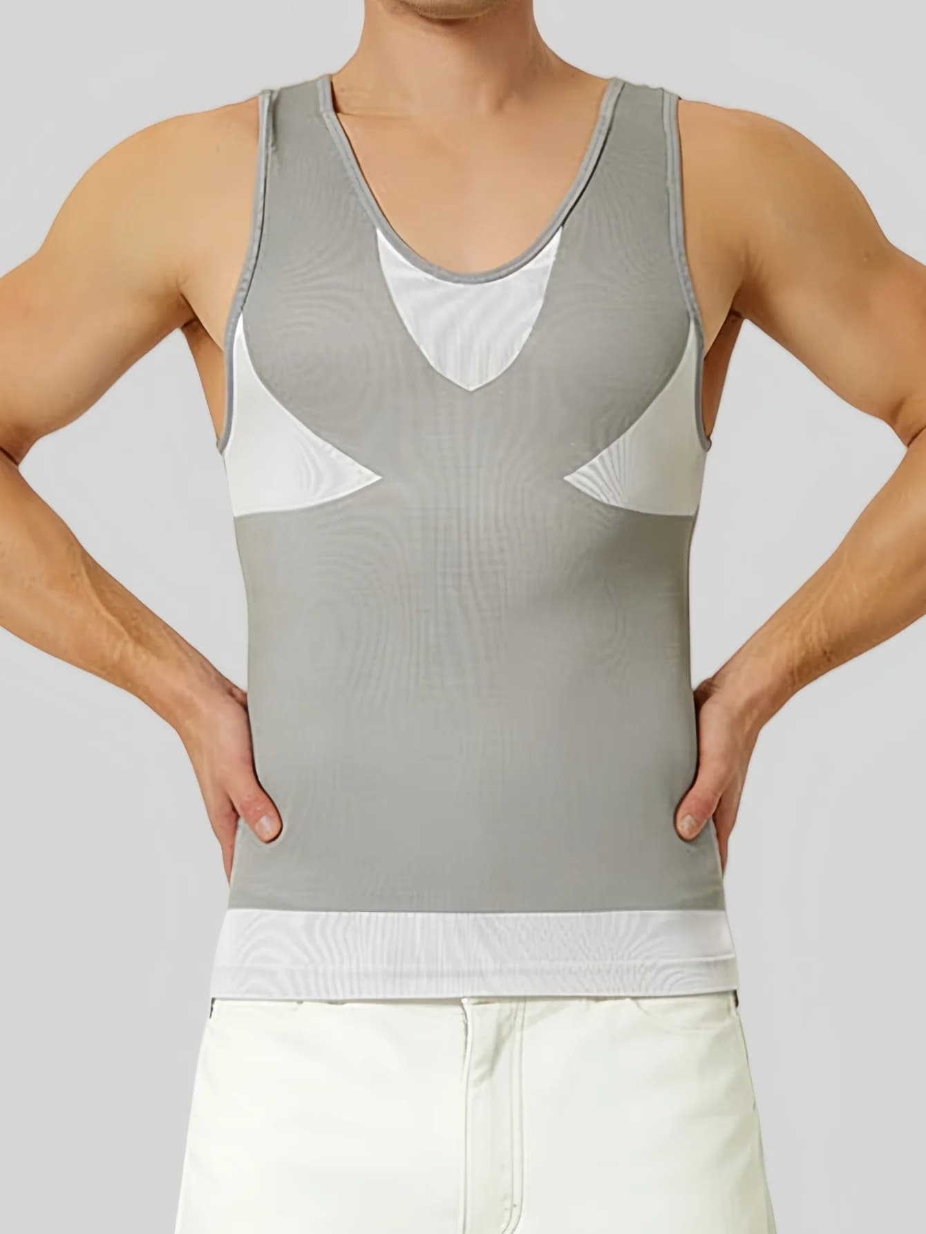 Maglia a Compressione Senza Maniche da Uomo, Sottoveste Modellante per Sport e Pendolarismo - Top Aderente Base Layer
