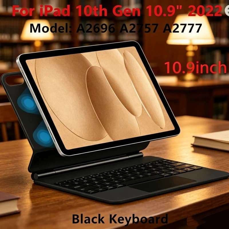 Multi-Touch Trackpad Keyboard for iPad 10th Gen 10.9 2022, Backlit, Magnetic Floating, Pencil Slot Case