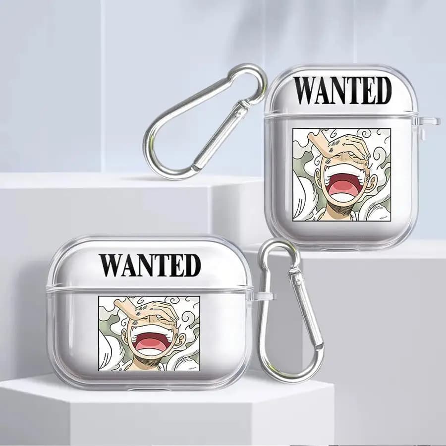 Custodia trasparente per auricolari Airpods Pro, Pro2, 2, 3, 4, 1, Pro3 - One Piece Luffy Zoro