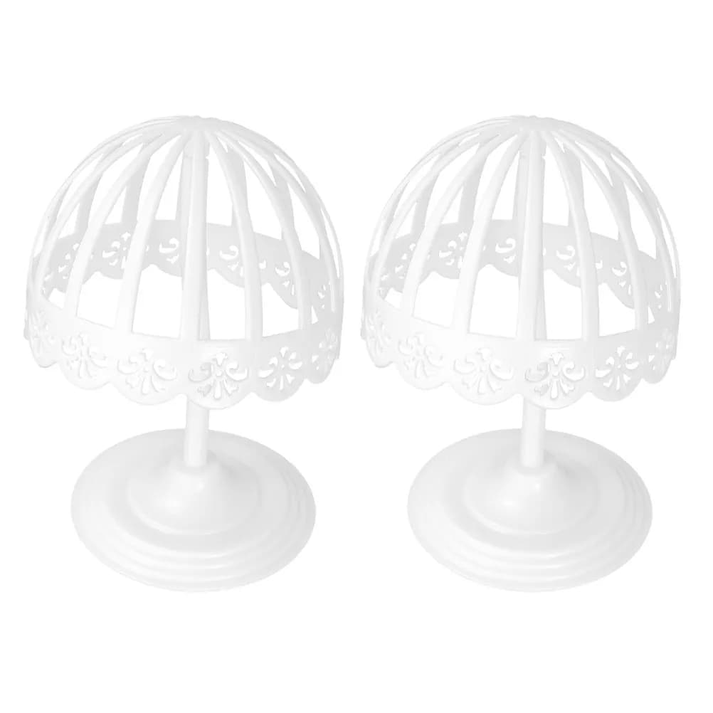 Espositore per cappelli da scrivania a cupola realistica, 2 pezzi, porta cappelli traspirante e cavo, organizer per cappelli