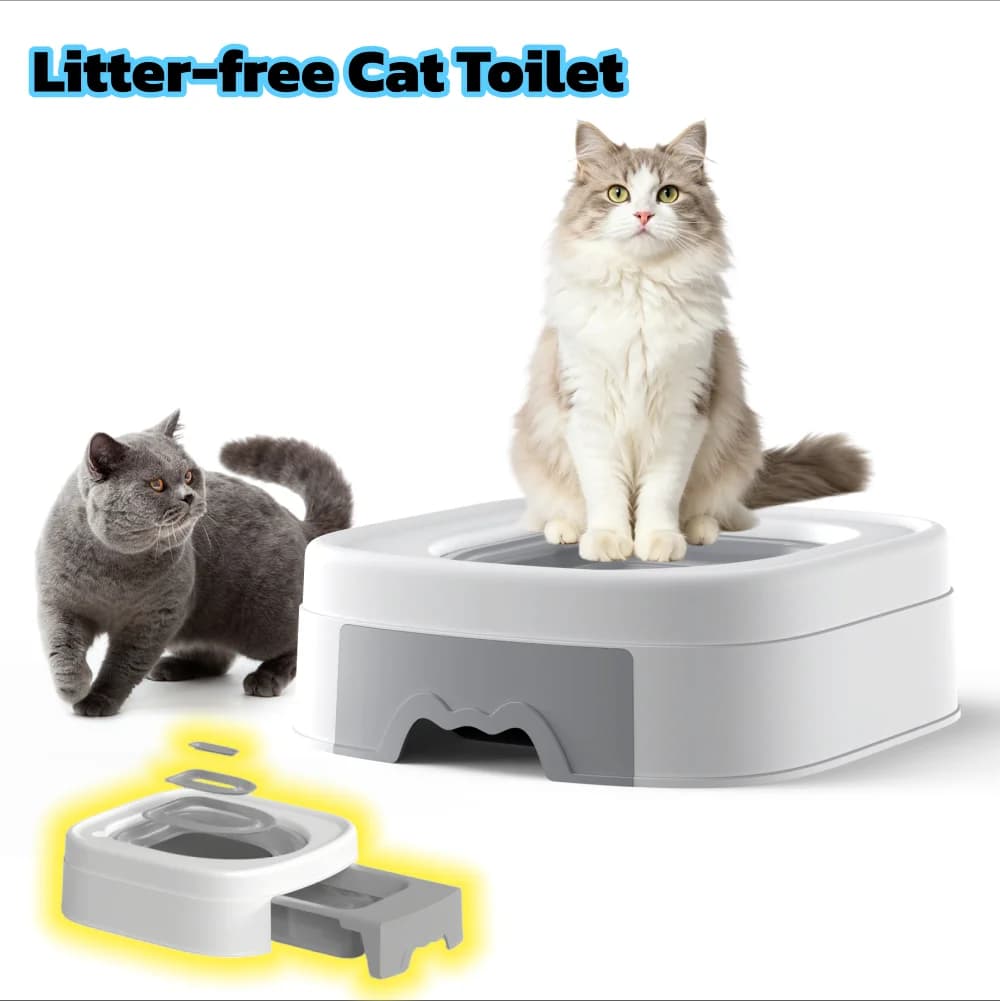 Litter-Free Cat Toilet Trainer Self Service Drawer Type Cat Potty Easy Clean Pet Cat Training Toilet Box for Kittens & Adult Cat
