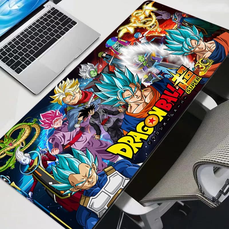 Tappetino per Mouse da Gaming DBZ Dragon Ball Z in Pelle, Tappetino per Laptop Anime Giapponese, Tappetino da Scrivania per PC Gamer, Regalo per Appassionati di Giochi