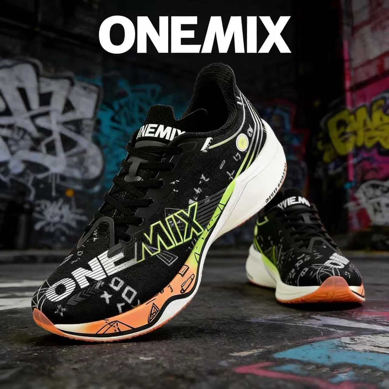 Scarpe da Corsa ONEMIX con Piastra in Carbonio, Sneakers Sportive da Uomo con Assorbimento degli Urti a Tutta Lunghezza