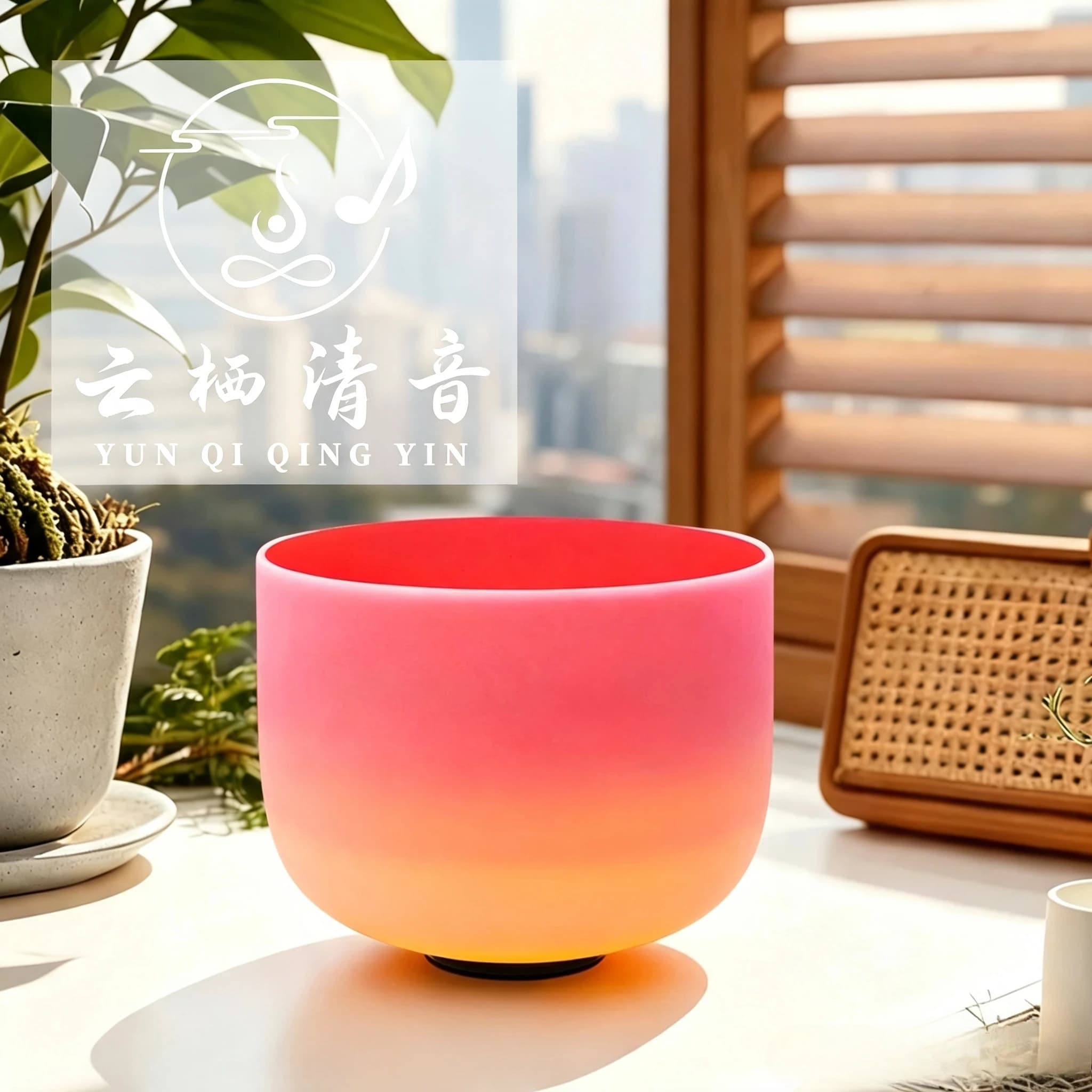 Yunqiqingyin 12Inch Rainbow Quartz Crystal Singing Bowl Set 432HZ 440HZ CDEFGAB Meditation Yoga Healing Bowl With Bag
