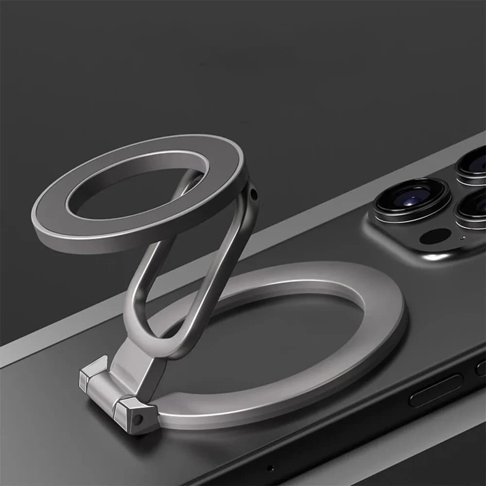 Double Sided Magnetic Phone Ring Holder Portable Folding Cellphones Stand Grip Support Bracket For iPhone 16 15 Gym or Car Use
