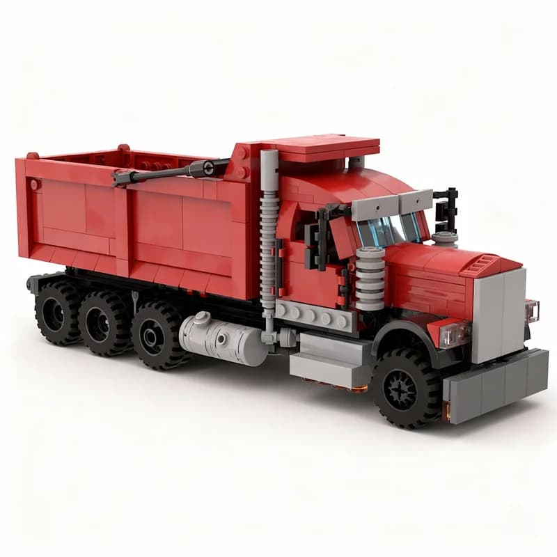 Set di Costruzioni MOC Kenworth W900 Camion Ribaltabile, 710 Pezzi, Modello di Costruzione Urbana, Regalo di Natale, Idea Creativa Educativa Fai-da-Te
