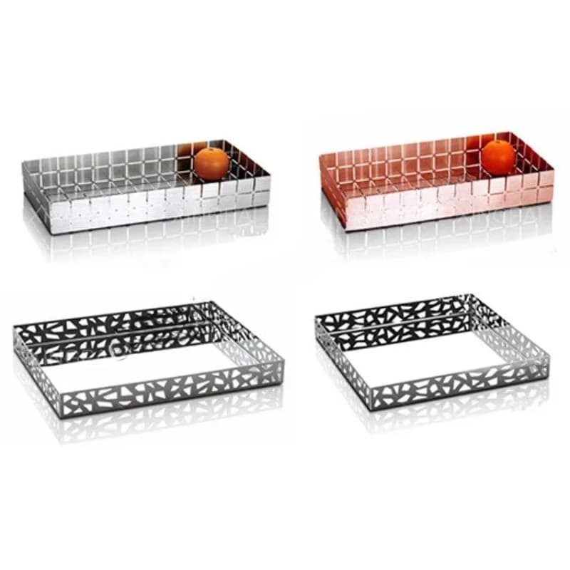 Star Style Hotel Restaurant Table Top Colorful Decoration Hammered Stainless Steel Dried Fruit Tray Set