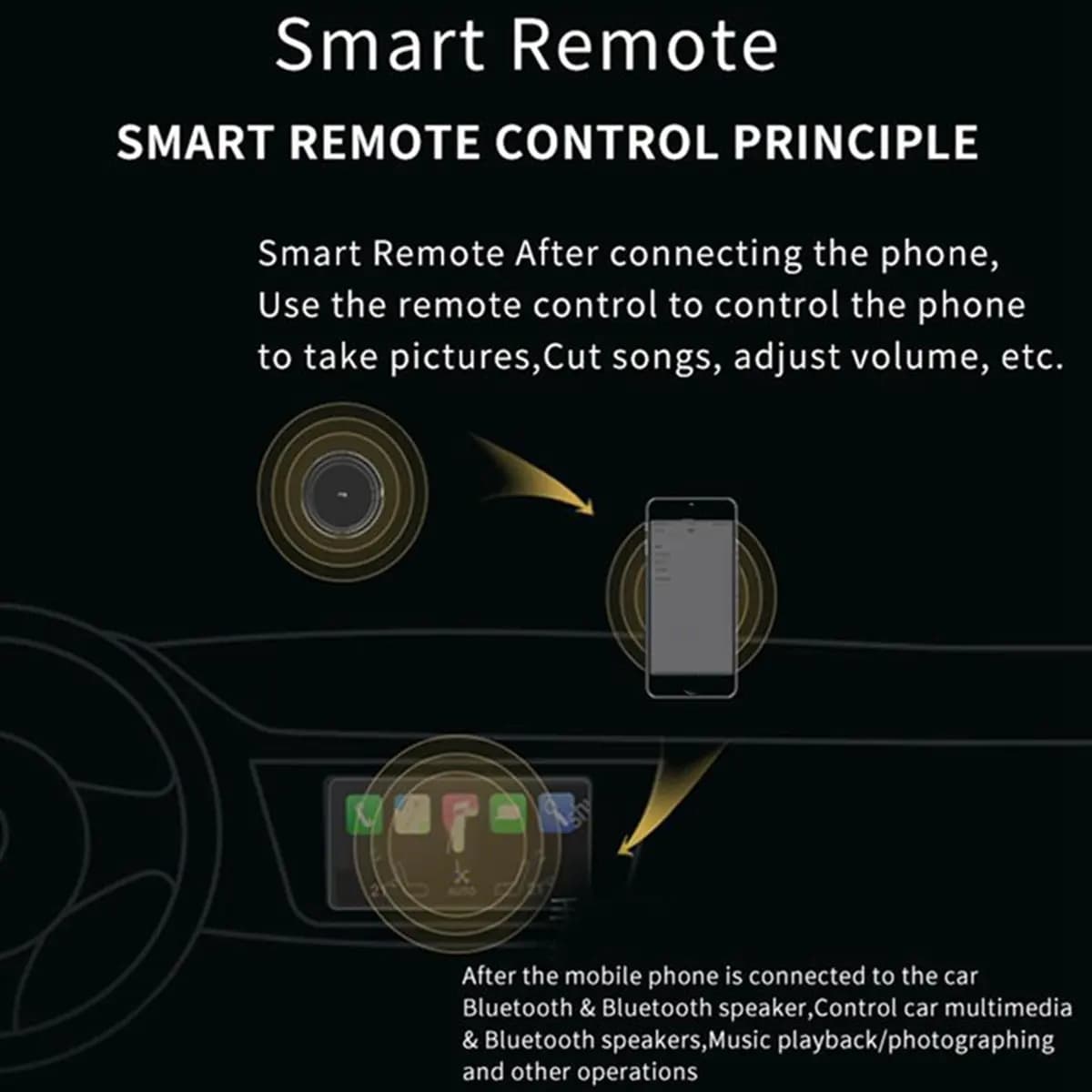 [N82R] Wireless Bluetooth 5.0 Remote Controller Media Button Car Bike Steering Wheel Music Play for IOS Android Phone Tablet