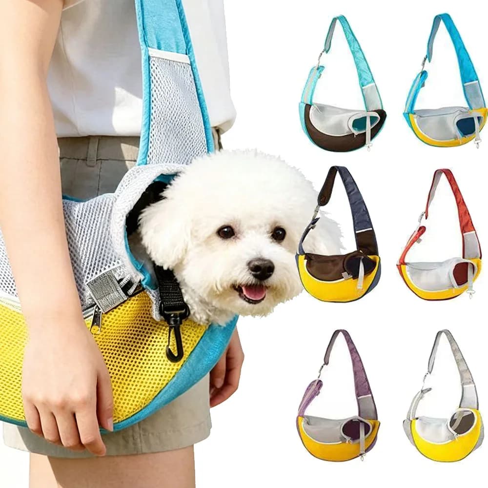 Dog Sling Carrier for Small Pet, Dog Carrier Bag Outdoor Travel Puppy Shoulder Bags Portable Safety Hook Pocket Cat Tote Pouch