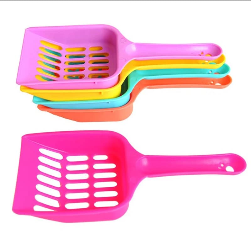 1 pz colore casuale durevole pet scoop paletta cacca pala vassoio dei rifiuti plastica addensare lettiera per gatti pala cucchiai per la pulizia degli animali domestici accessori