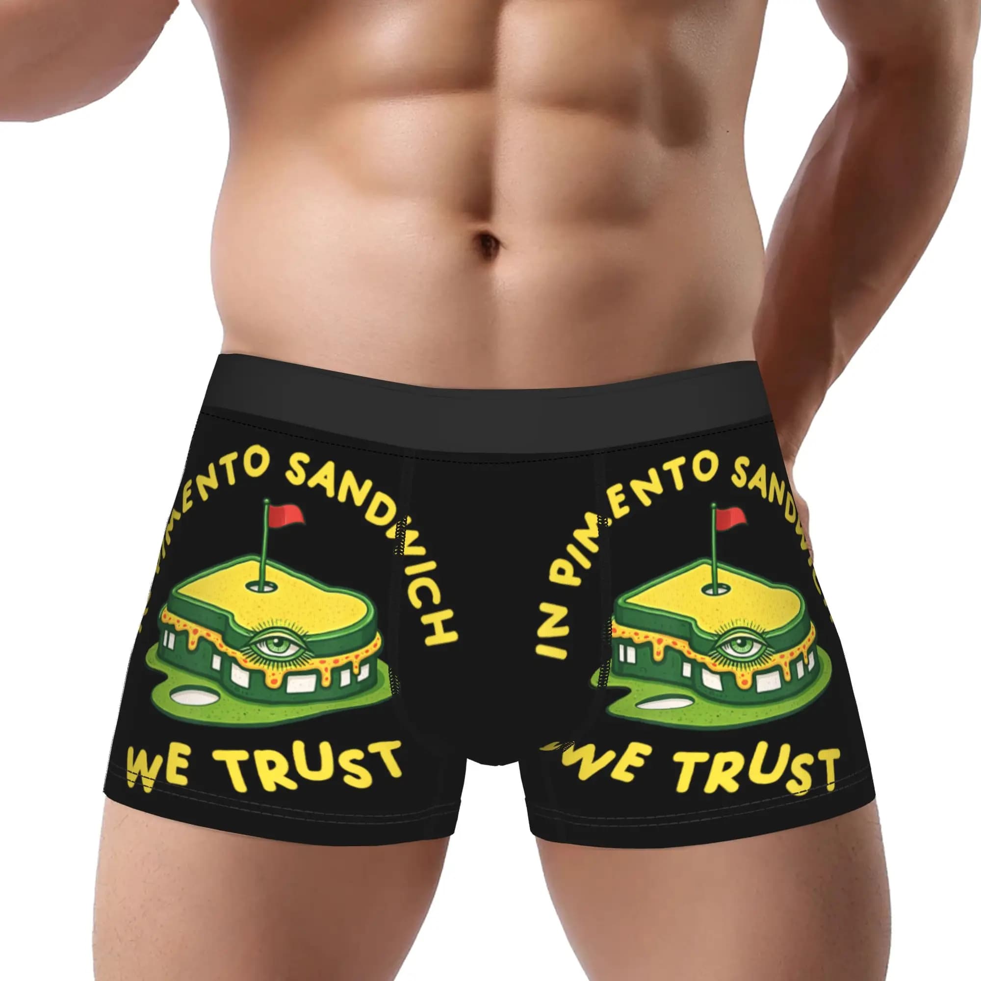 1 pezzo di mutande da golf Pimento Cheese Sandwich, mutande traspiranti, pantaloncini ventilati da uomo