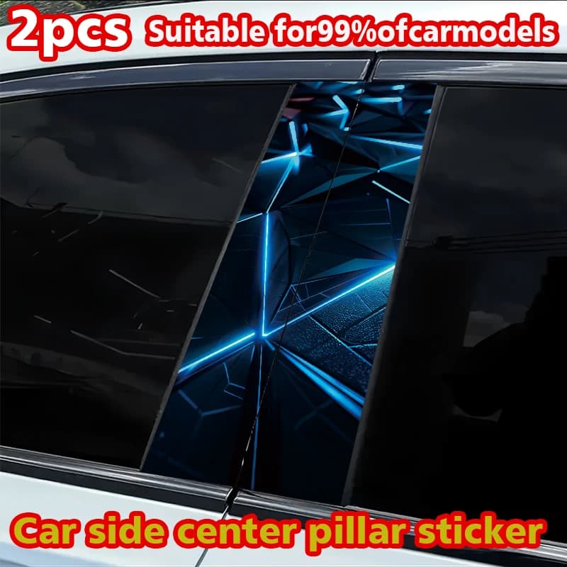 2 multi-pattern stickers for car B mount. Resistant vinyl material. Suitable for B mountings of scratch-resistant and disposable cars.