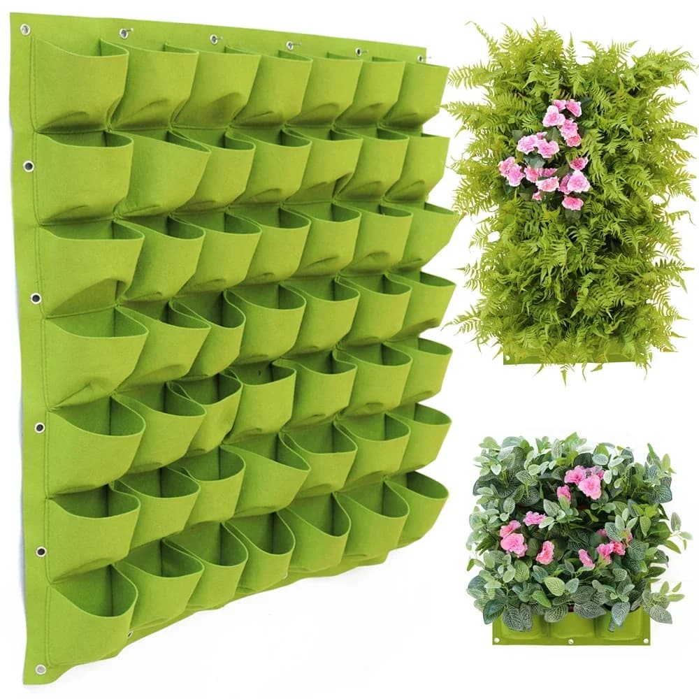 Wall Hanging Pockets Planting Bags Flower Jar Home Garden Growing Bag Garden Planter Vertical Plant Vase Supply For Home Decoration