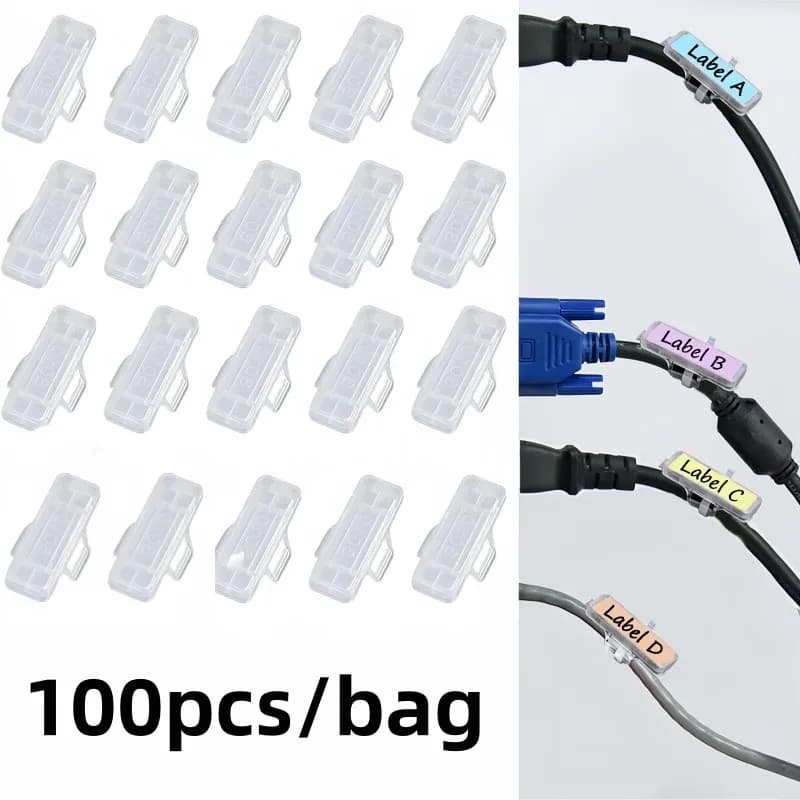 100PCS Plastica Impermeabile Cavo Segno Carte Etichetta Display Scatola di Identificazione Fascetta Cavo Marker Tag Strumento Quotidiano 3010 3020 4010 4020