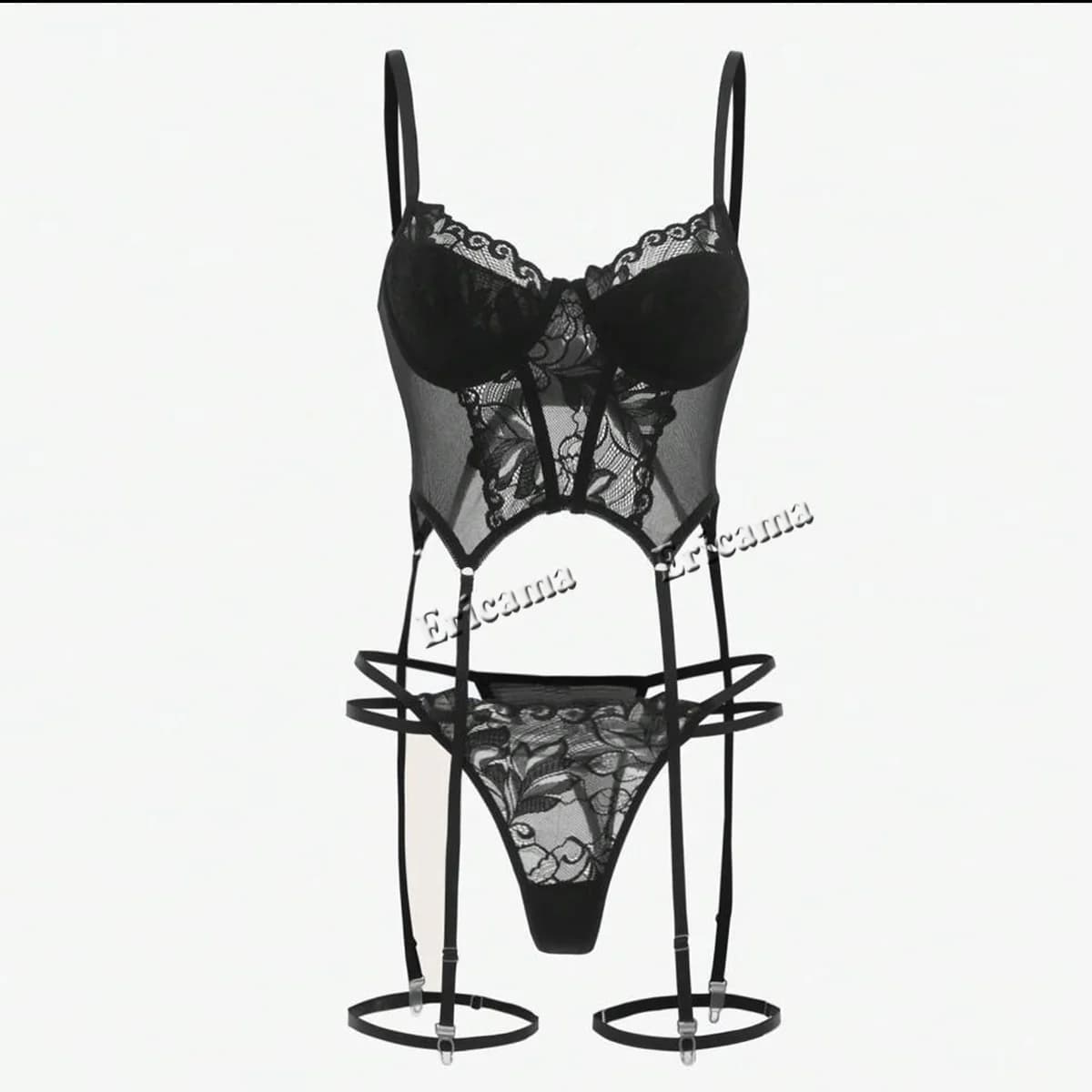 LSexy Lingerie Set 2 pezzi Fancy Underwear Sexy Women uncensure reggiseno trasparente giarrettiere slip Set fasciatura abiti del sesso