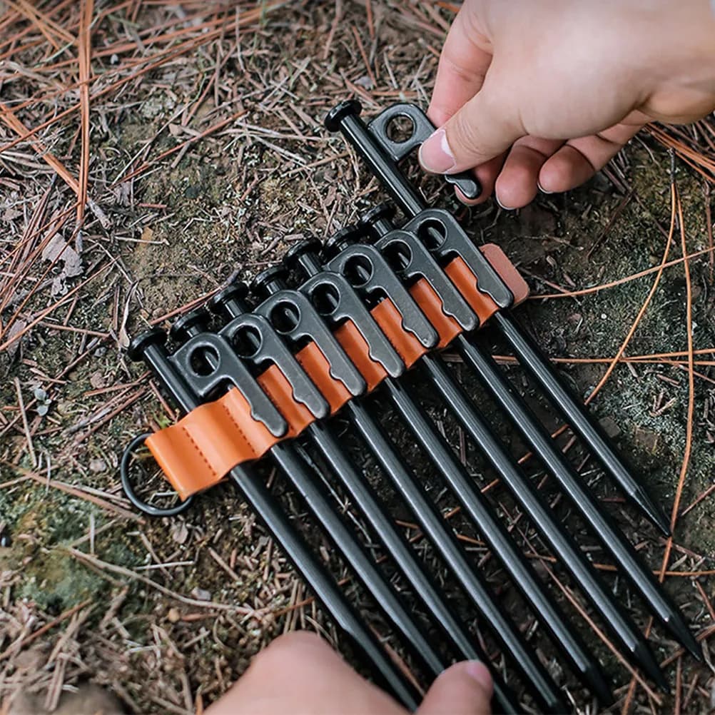 2 Pezzi Supporto per Picchetti da Tenda, Gancio per Pali da Campeggio, Supporto per Chiodi da Terra, Manicotto Portatile per Picchetti da Tenda da Esterno