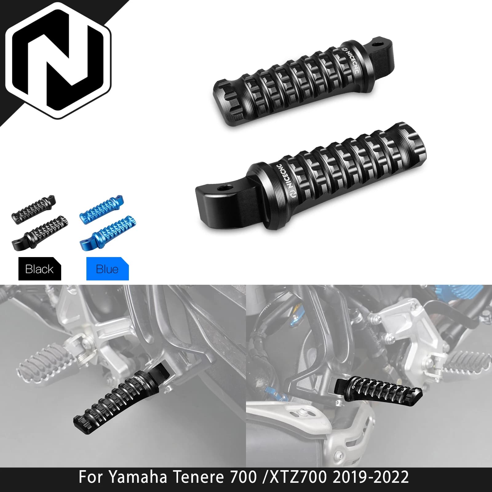 Poggiapiedi Posteriori per Passeggero per Yamaha Tenere 700 /XTZ700 2019-2022, Tenere 700 Rally Edition 20-22, Tracer 900 GT 2019-2020
