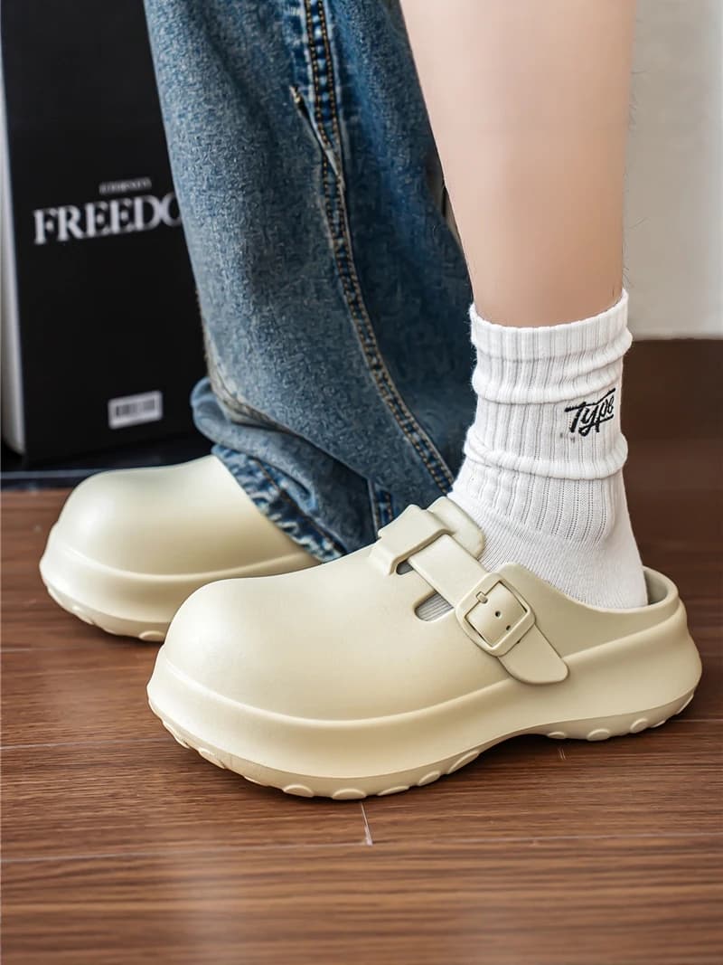 Ciabatte Estive da Uomo con Fori, Suola Morbida Antiscivolo, Resistenti all'Usura, Sportive Casual, con Fondo Spesso e Punta Chiusa, Mezze Ciabatte