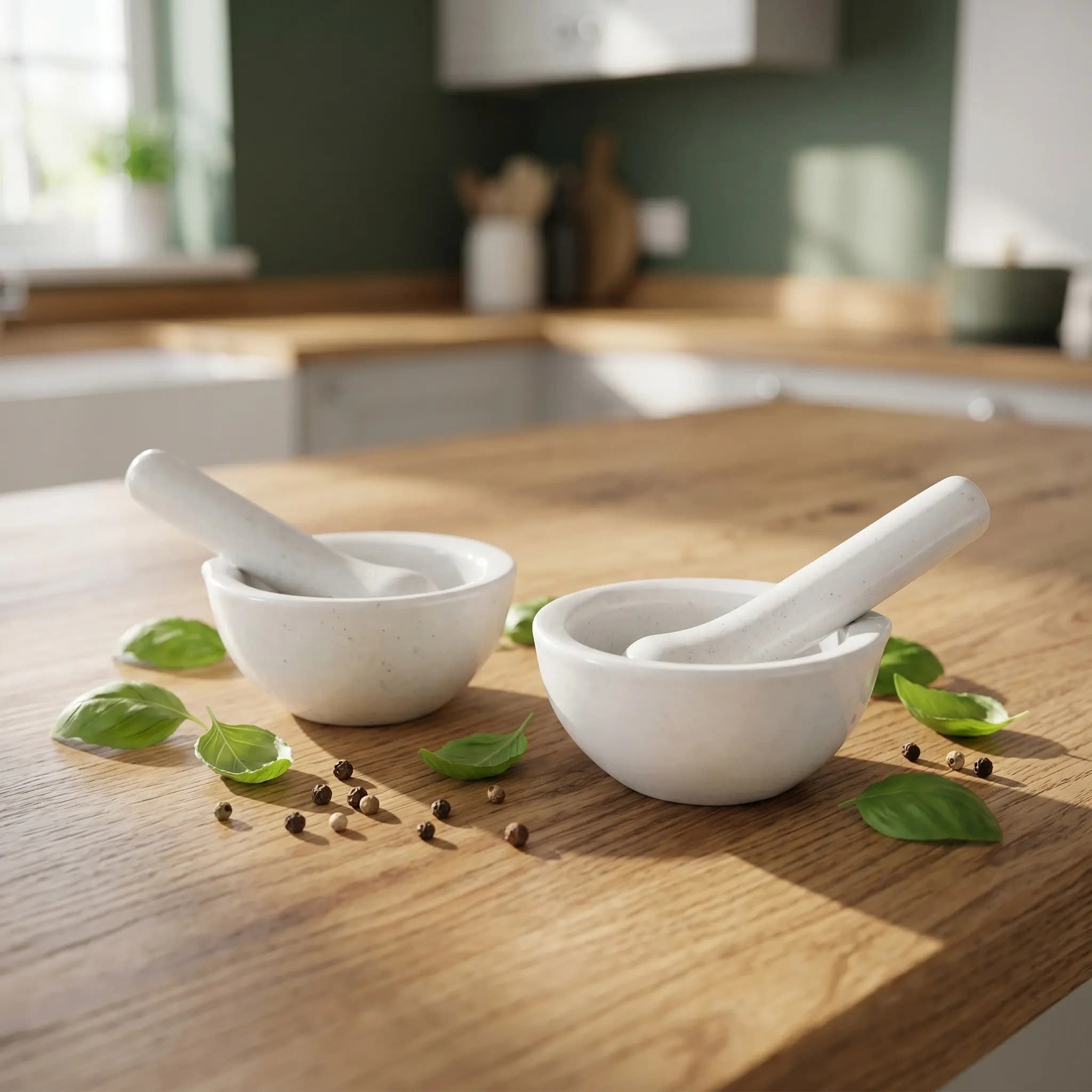 2Sets Scientific Porcelain Mortar Pestle Set Sturdy Stable Grind Bowl for Medicine Crushing Garlic Spices Herbs Lab Kitchen