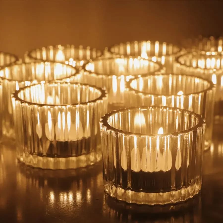 Set of 36 Christmas candle holders, Transparent candle holders for Gifts, Candle Holder