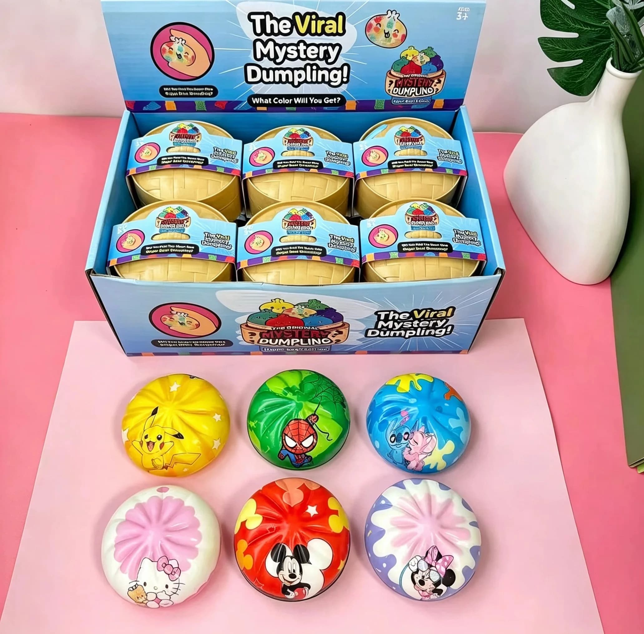 Cartoon Pattern Mystery Dumpling Squishy Slow Rising Toy Stress Release Blind Box Fidget Toy Office Desk Anxiety Relief Ornament
