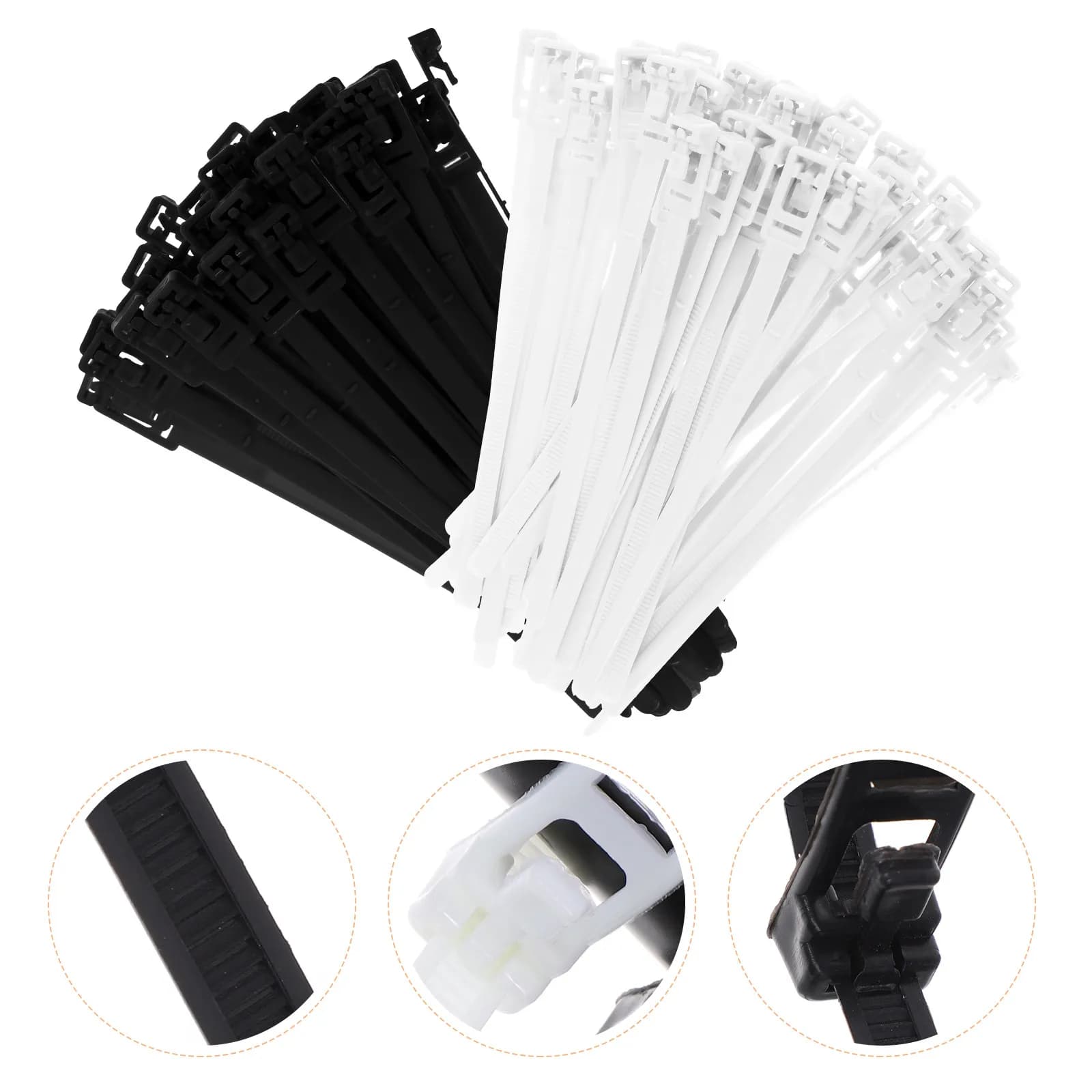 100Pcs Strong Plastic Cable Ties Reusable Cord Zip Ties for Data Cable Organization Home Appliances Computer Phone Charger