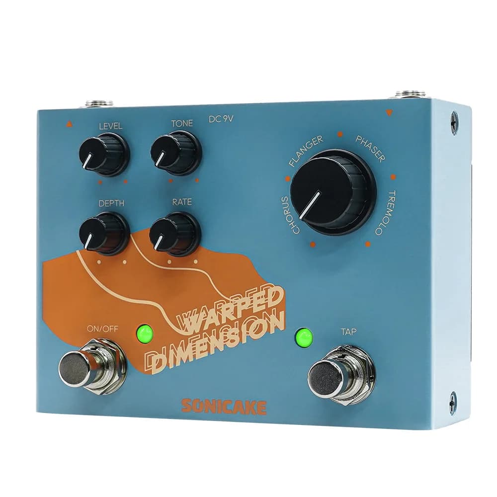 SONICAKE Warped Dimension Digital Modulation Guitar Effects Pedal 4 Mode of Chorus, Flanger, Phaser & Tremolo QDS-03