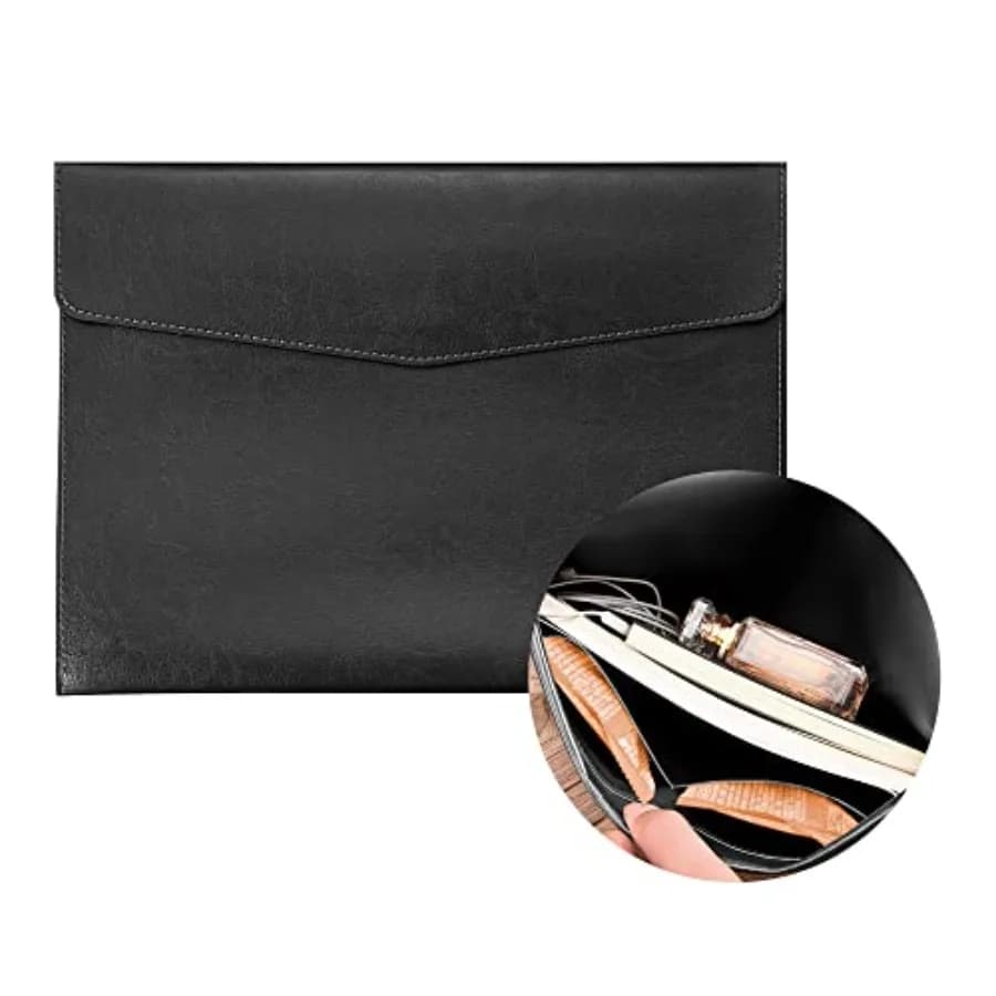 1 Pcs File Folder Organizer PU Leather File Jackets Document Holder Project Pockets with Magnetic Closure Button and Inner Bag