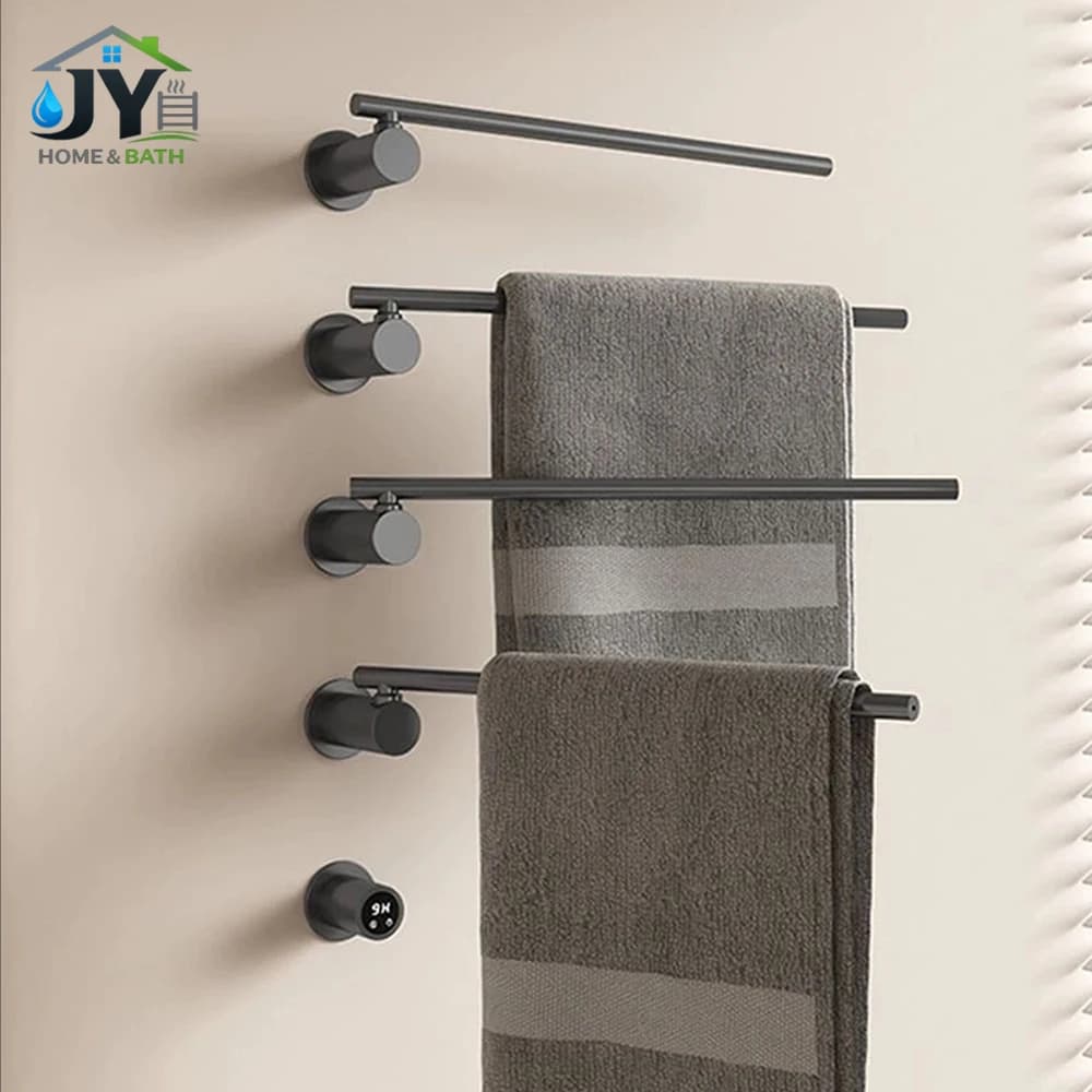 Scaldasalviette Intelligente, Scaldasalviette da Bagno con Timer, Temperatura Regolabile, Barre Girevoli, Asciugasalviette, Portasalviette da Bagno