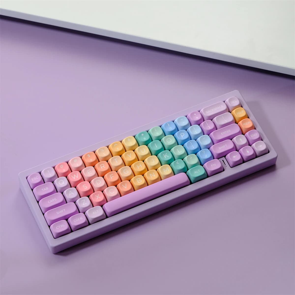 Copritasti colorati morbidi con gradiente di caramelle XOA MOA Profilo Keycap PBT Sublimazione della tintura KeyCap 126 tasti per tastiera meccanica MX
