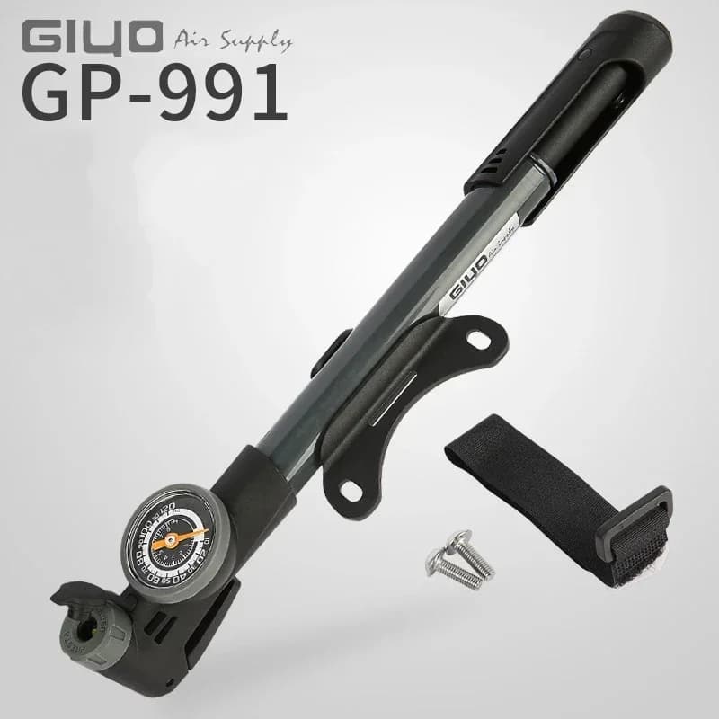GIYO GP-991 Pompa portatile per bici EIEIO 120psi Mini gonfiatore ad alta pressione con manometro Valvola Presta/Schrader Accessori per biciclette