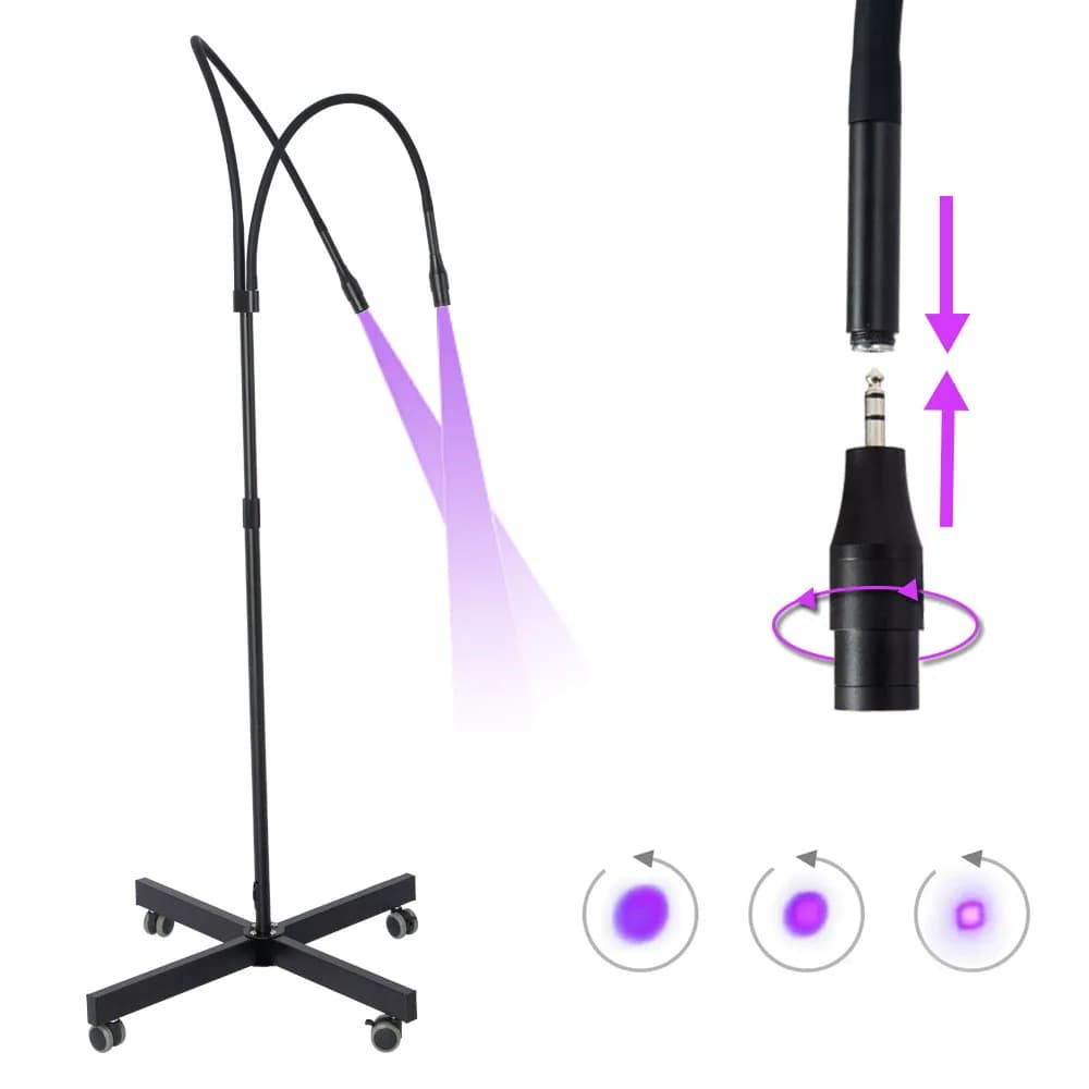 Lampada polimerizzante UV ultravioletta a doppia testa 5W 10W Estensione ciglia finte estendere la colla per innesto Luce polimerizzante veloce