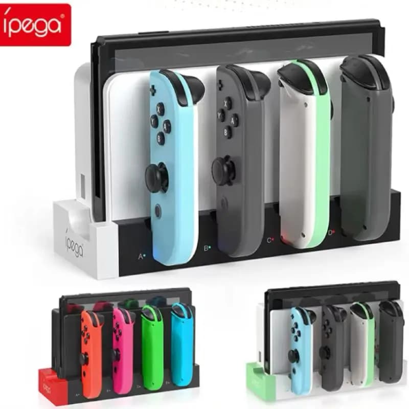 Ipega PG-9186 Dock di ricarica 4 in 1 per Nintendo Switch e Switch OLED Joycon Controller Stazione di ricarica Accessori Joy Con Stand