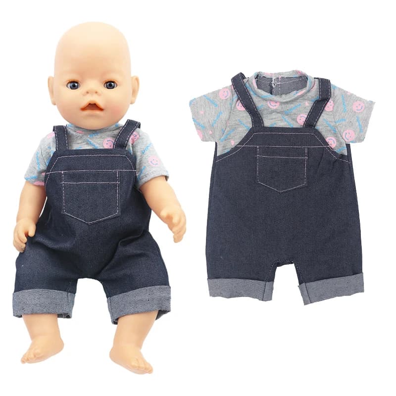 Set di pantaloni per vestiti per bambole da 40 cm per bambole rinate da 17 pollici, vestiti, giocattoli, accessori per capispalla