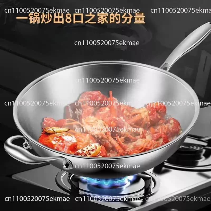 Non-stick 316 Stainless Steel Wok and Frying Pan – for Home Use