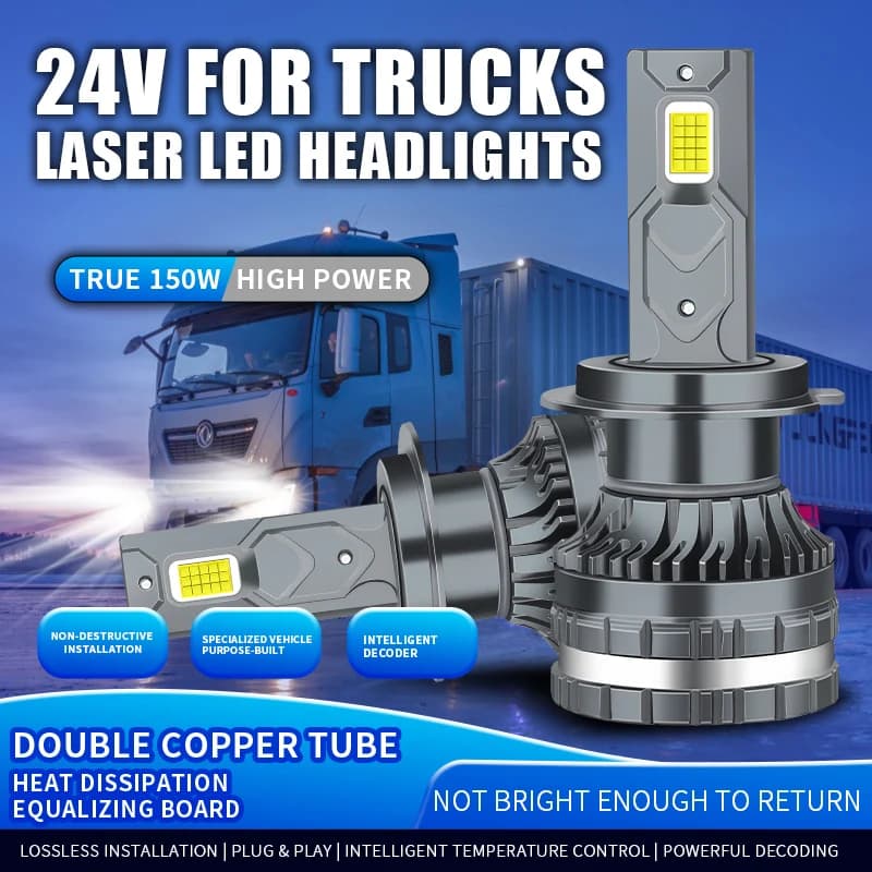 2 PZ 24V LED Camion Faro 150W Potenza H7 H1 H4 H3 Led 24v Faro Camion 30smd CANBUS Led Camion Camion Luce 6000K