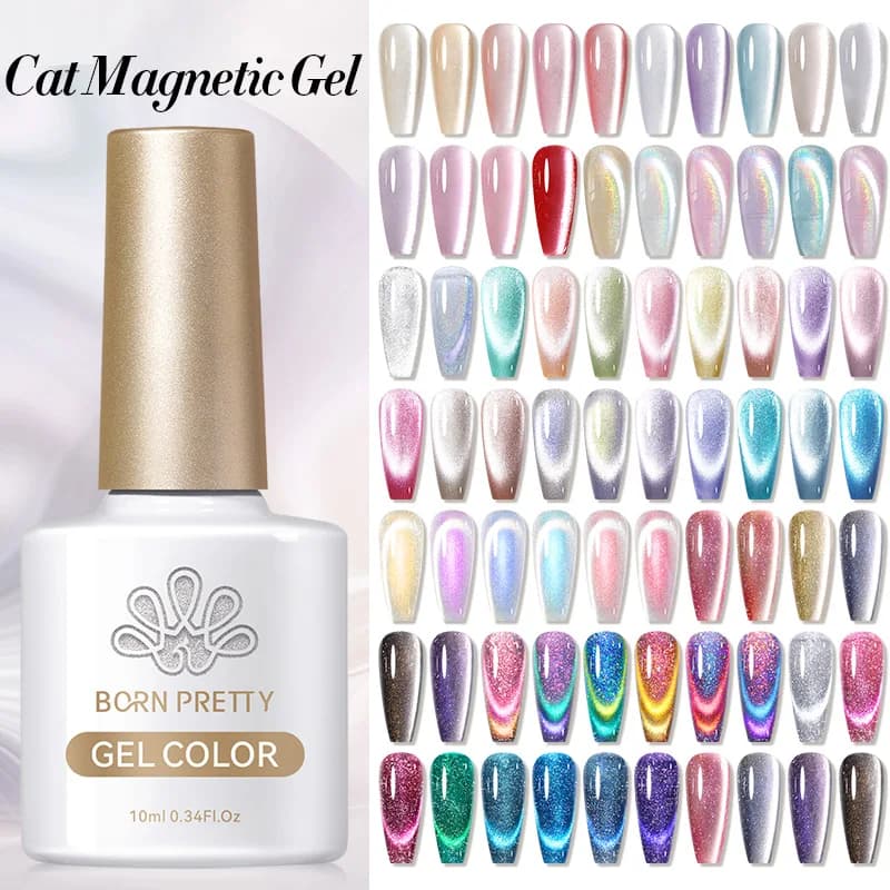 BORN PRETTY 10ml Gatto Gel magnetico Smalto per unghie Moonlight Perlina di vetro Acqua Luce Cristallo Soak Off Vernice UV per Nail Art fai da te