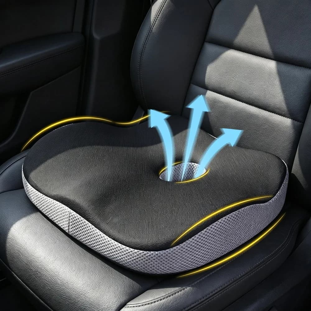 Cuscino Ergonomico in Memory Foam per Sedile Auto, Supporto Anti-Pressione per Fianchi per Lunghi Viaggi