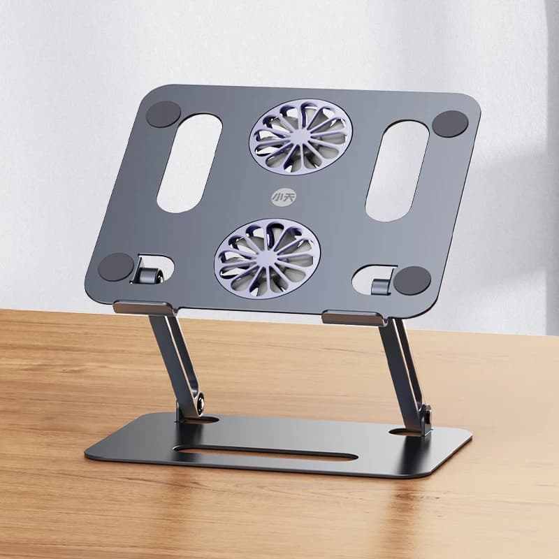 Popolare supporto di raffreddamento per laptop in alluminio di vendita calda con supporto P22 Doppia ventola ergonomica regolabile in altezza e pieghevole per Office De