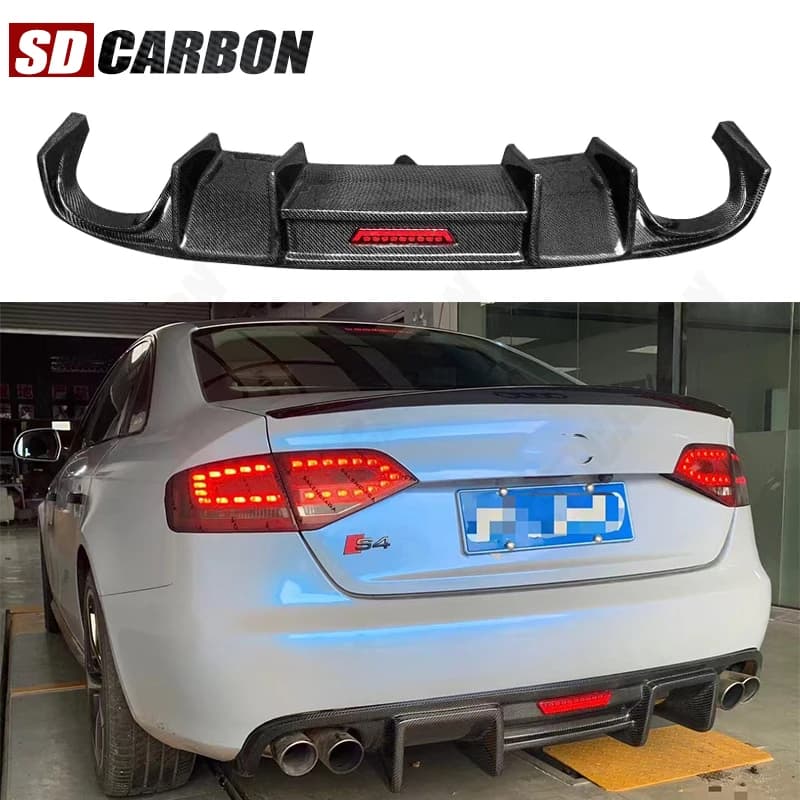 For Audi Regular A4 A4 B8 2008-2012 In Carbon Fiber Auto Bumper Rear Diffuser Splitter Rear Spoiler Lip Rear Accessories Auto