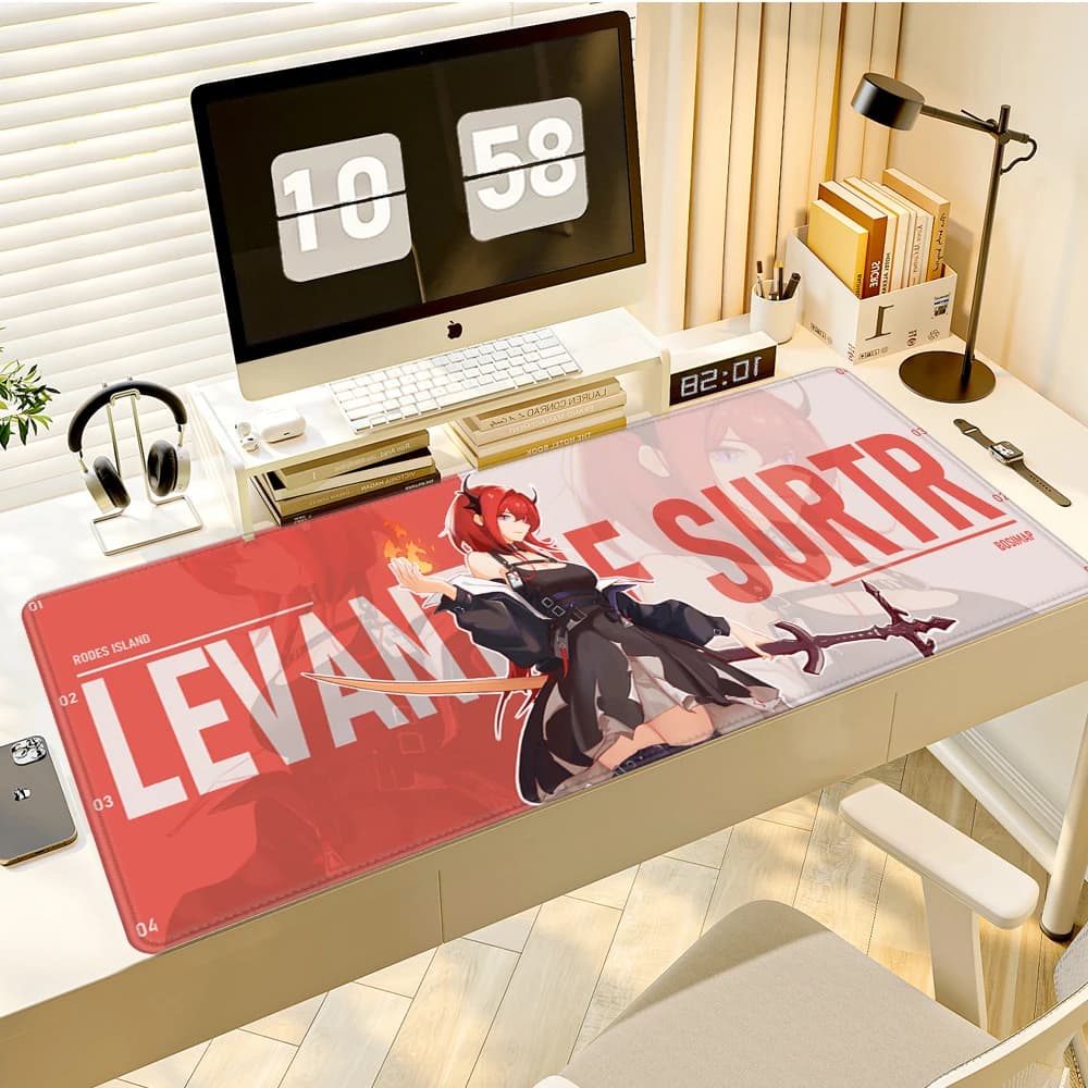 Tappetino per mouse Arknights Endfield Anime Girl Laevatein, tappetino per mouse grande XXL per gamer, tappetino per laptop, accessori per PC da gaming, tappetino da scrivania