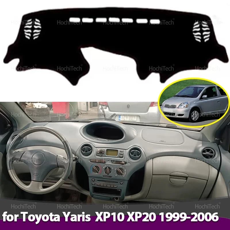 Anti-sporco Zerbino Pad Parasol Dash Zerbino Protects Car Accessories Dash Dash Dashboard Cover for Toyota Yaris XP10 XP20 First Generation 1999-2006