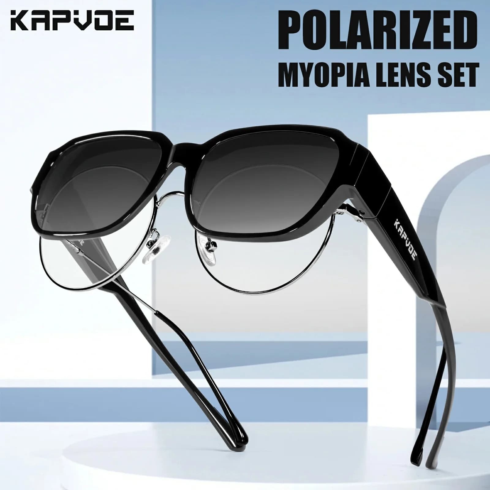 KAPVOE Fashion occhiali da ciclismo Fit Over occhiali da sole miopi UV 400 occhiali da ciclismo polarizzati da pesca da guida occhiali estetici Cool
