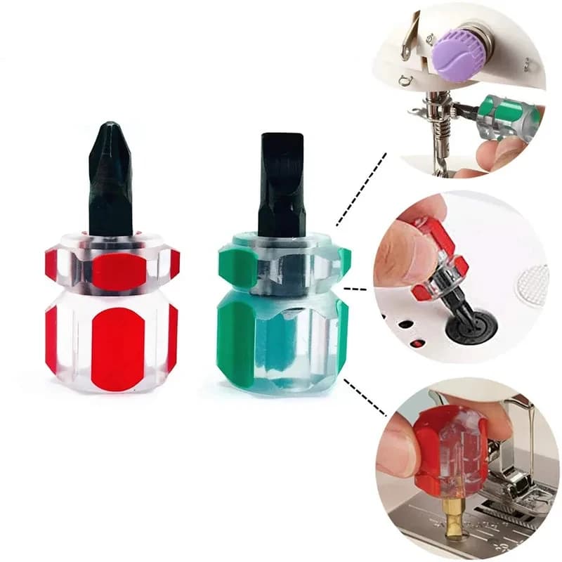 1-3pcs Sewing Machine Screwdriver Kit Mini Short Screwdriver Portable Radish Head Needle Plate Screwdriver Repair Sewing Tools