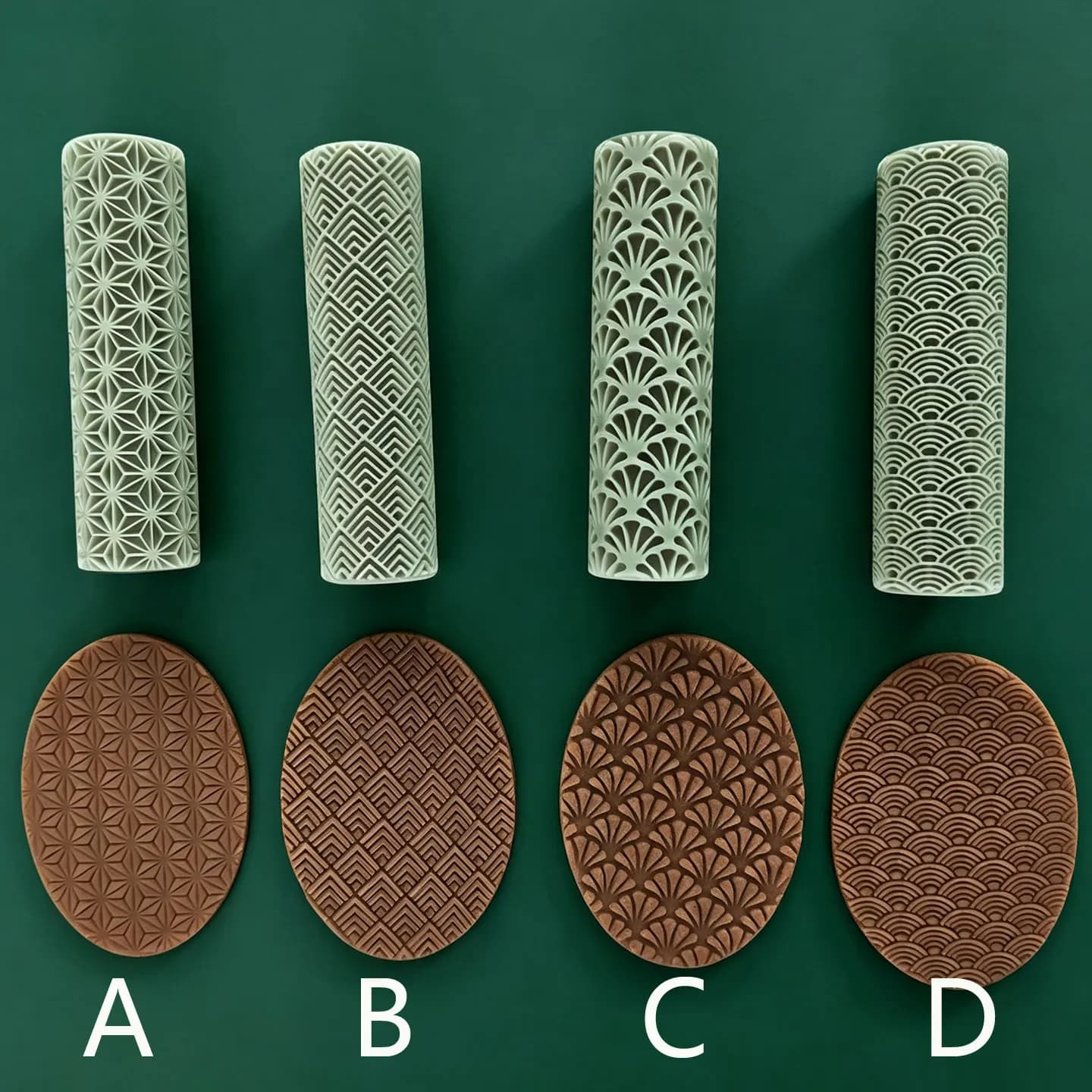 7cm Clay Rolling Pin Texture Rod DIY Polymer Clay Craft Tool Embossing Roller for Handmade Pottery Clay Accessories Making