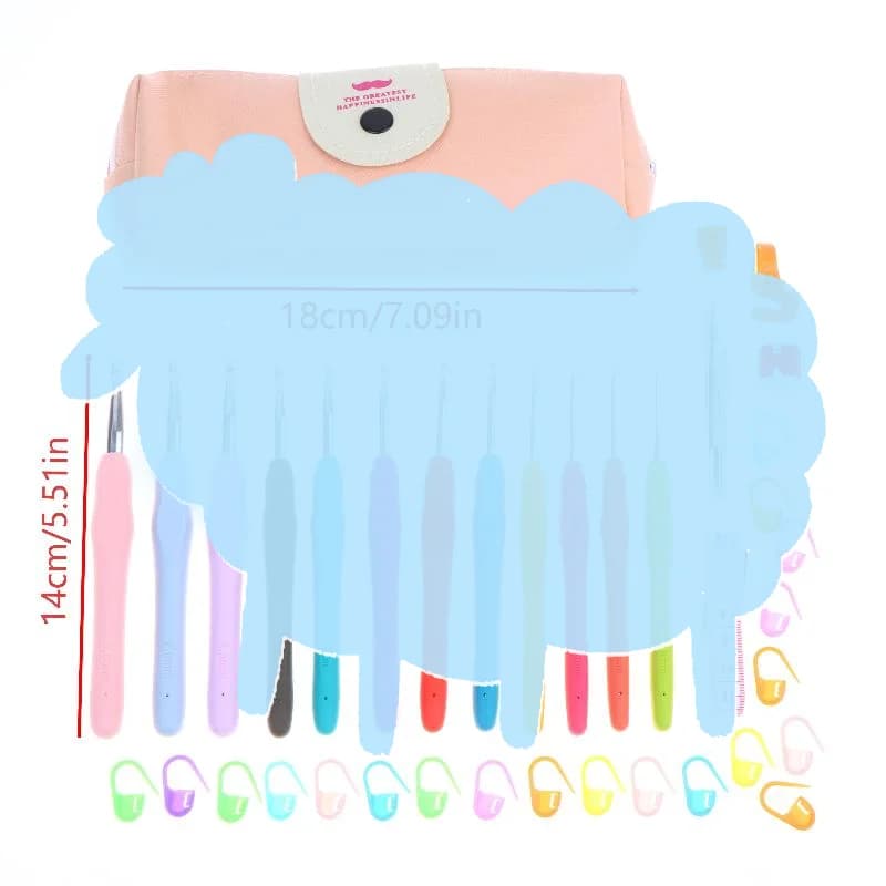 Portable Crochet Hook Set Multicolor Knitting Needles With Storage Bag Weaving Tool Kit For DIY Knitting Sewing Craft Projects